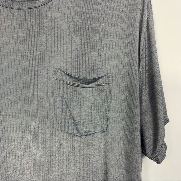 Tommy John Second Skin Luxe Rib Pajama Pocket Tee Gray Pin Striped Men’s 2XL XXL - Picture 6 of 11